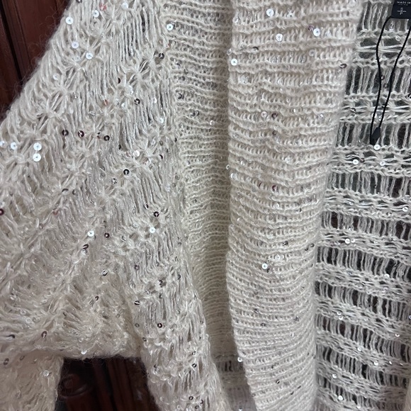 NWOT EXPRESS white sequin cardigan size small - Picture 4 of 5